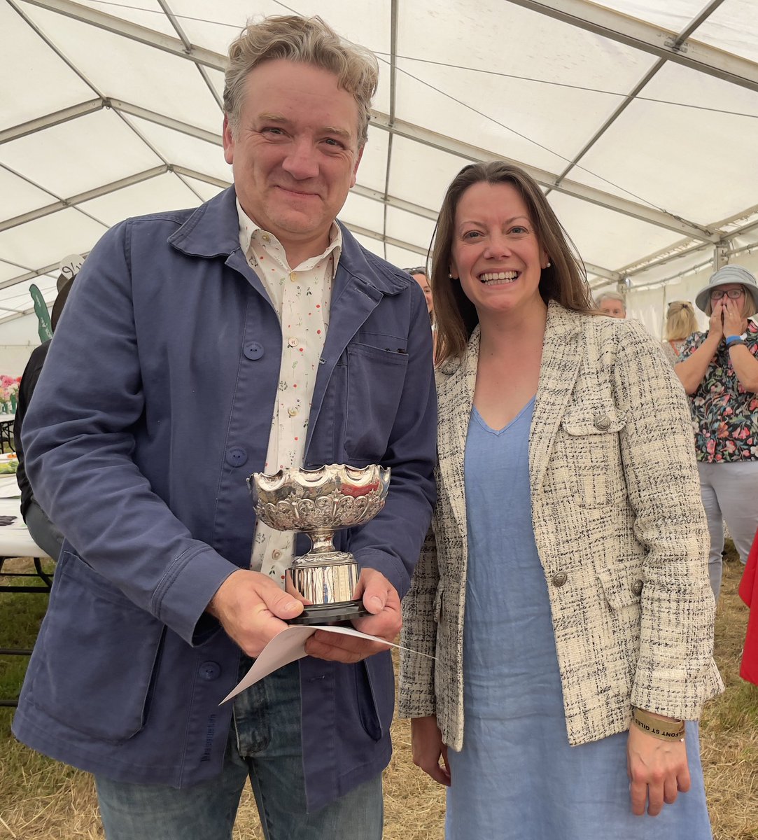 Won five first prizes and a trophy at the local show for my dahlias! Trophy presented by our local MP Sarah Green