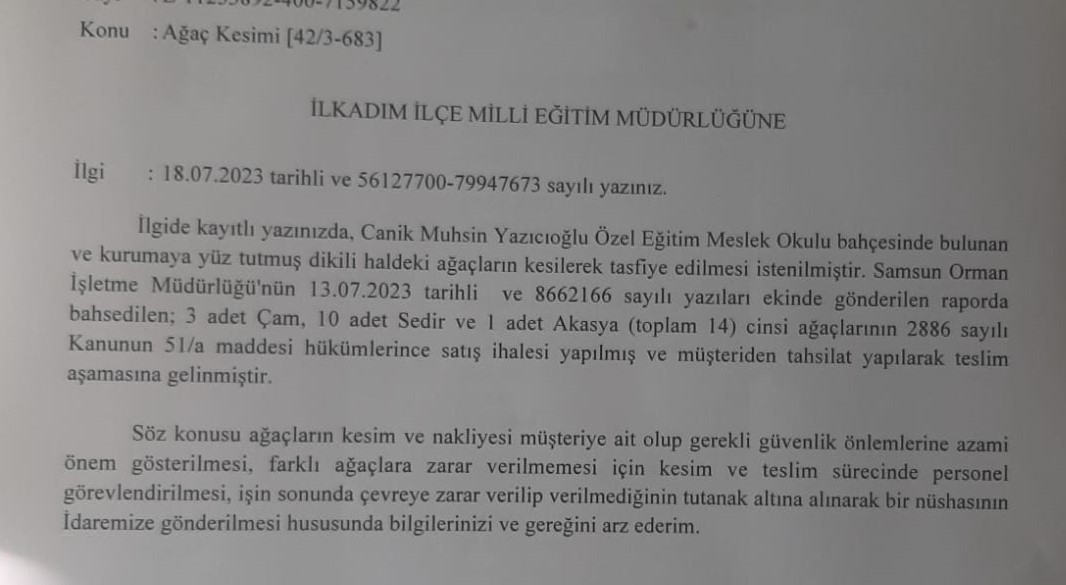 Samsun’da kent içerisinde ağaç katliamı devam ediyor.
Anadolu Lisesi'nin bahçesinde anıt niteliği taşıyan ağaçların yanı sıra yarım asırlık 14 ağaç kafe inşaatı için resmi izinlerle katledildi.

1.600 TL bedelle alelacele satıldı.

youtu.be/IzOQq9kLkjI?si… <a href="/YouTube/">YouTube</a> aracılığıyla