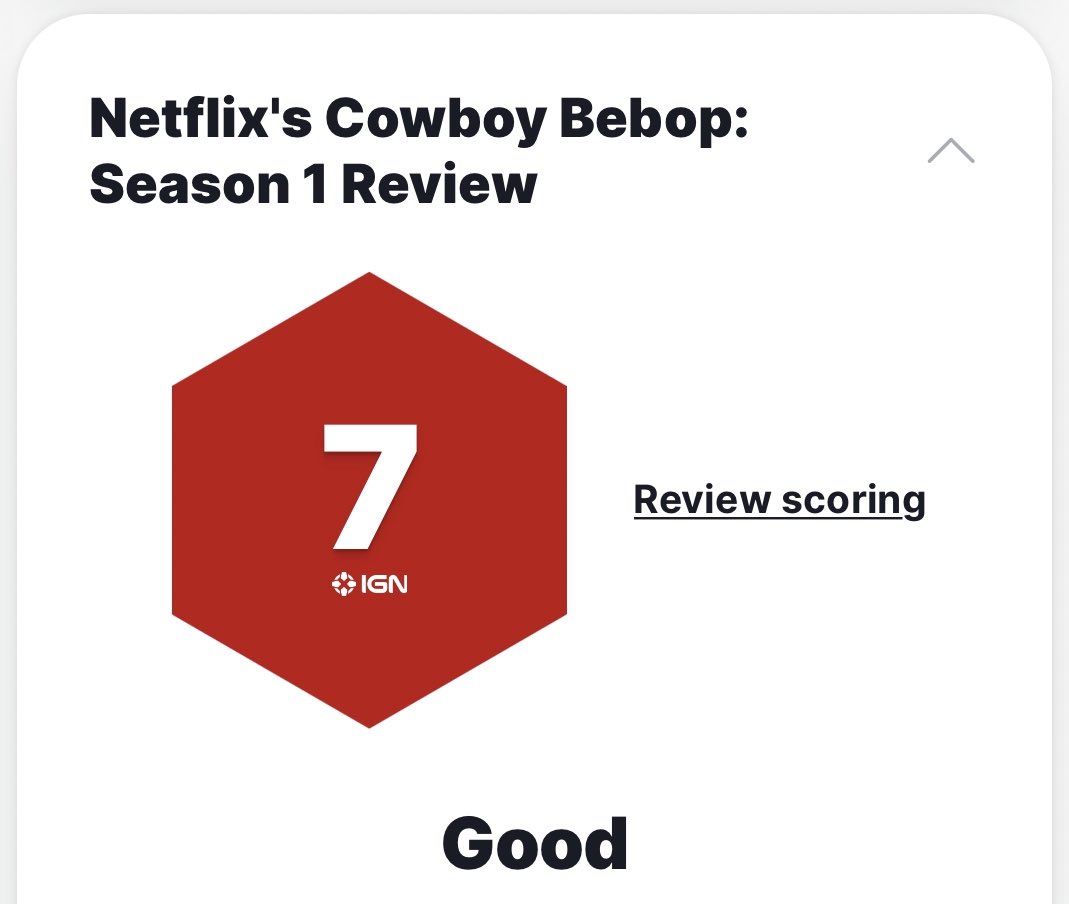 no way IGN rated cowboy bebop live action higher than one piece 😭