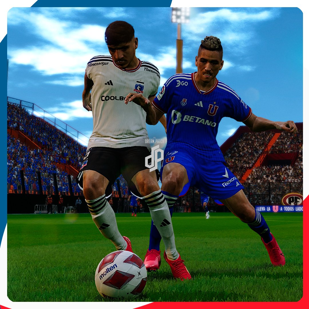 PESDreamPatch's tweet photo. 👕🩳🧦 #CampeonatoBetsson 2️⃣0️⃣2️⃣3️⃣ ⚽🔝 
 #SuperclásicoDGO  | SÁBADO 2 15:00 | 
@udechile 🆚 @ColoColo

Supercl��sico del Campeonato Nacional
Por @PESDreamPatch  💻📺📲
#PesDreamPatch #PES2021 #efootball #SeasonUpdate

Descárgalo ya: https://t.co/lzHygsLJ6w https://t.co/HInJxfD6c7
