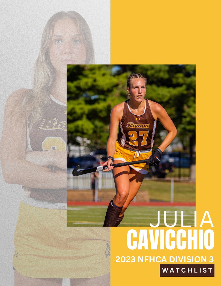 RowanFH's tweet photo. Make that ✌️ Profs named to the NFHCA Division III Watch List 👀

#RUFH #GDTBAP #ONEMOREPERCENT https://t.co/IBEG1SpATw