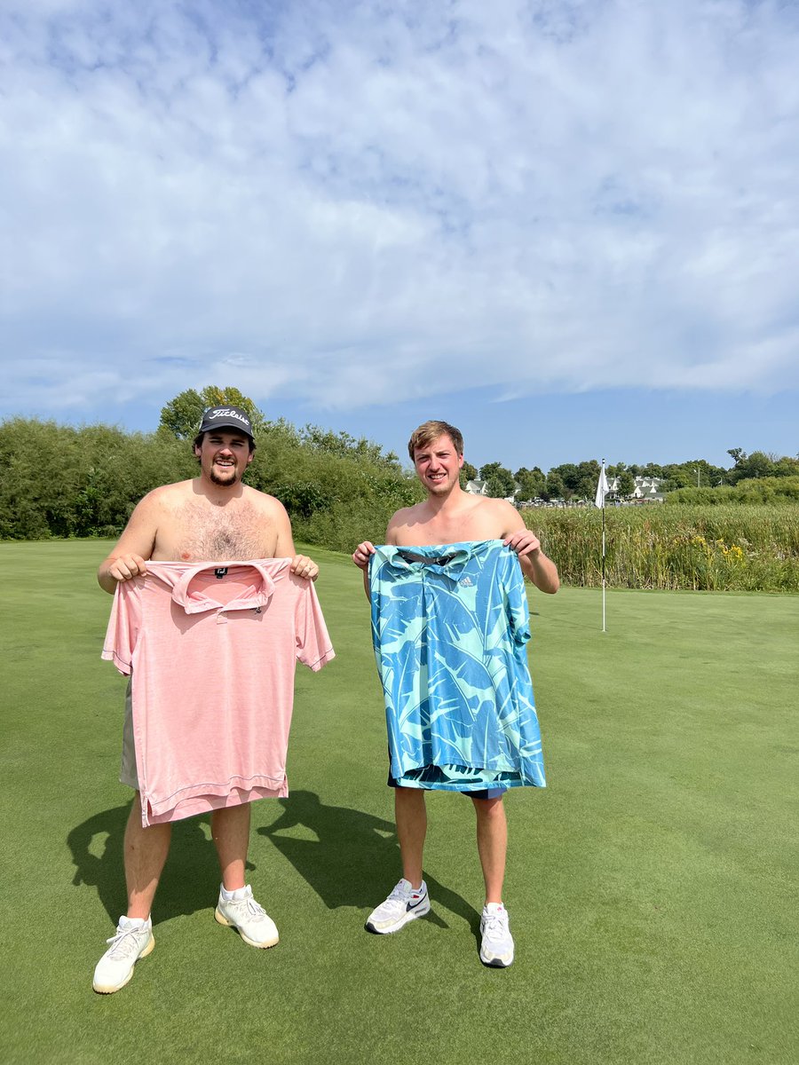 B3Invitational's tweet photo. A new tradition starting today: the trading of the top 2 finishers’ golf polos. https://t.co/DAhOW5Olqn