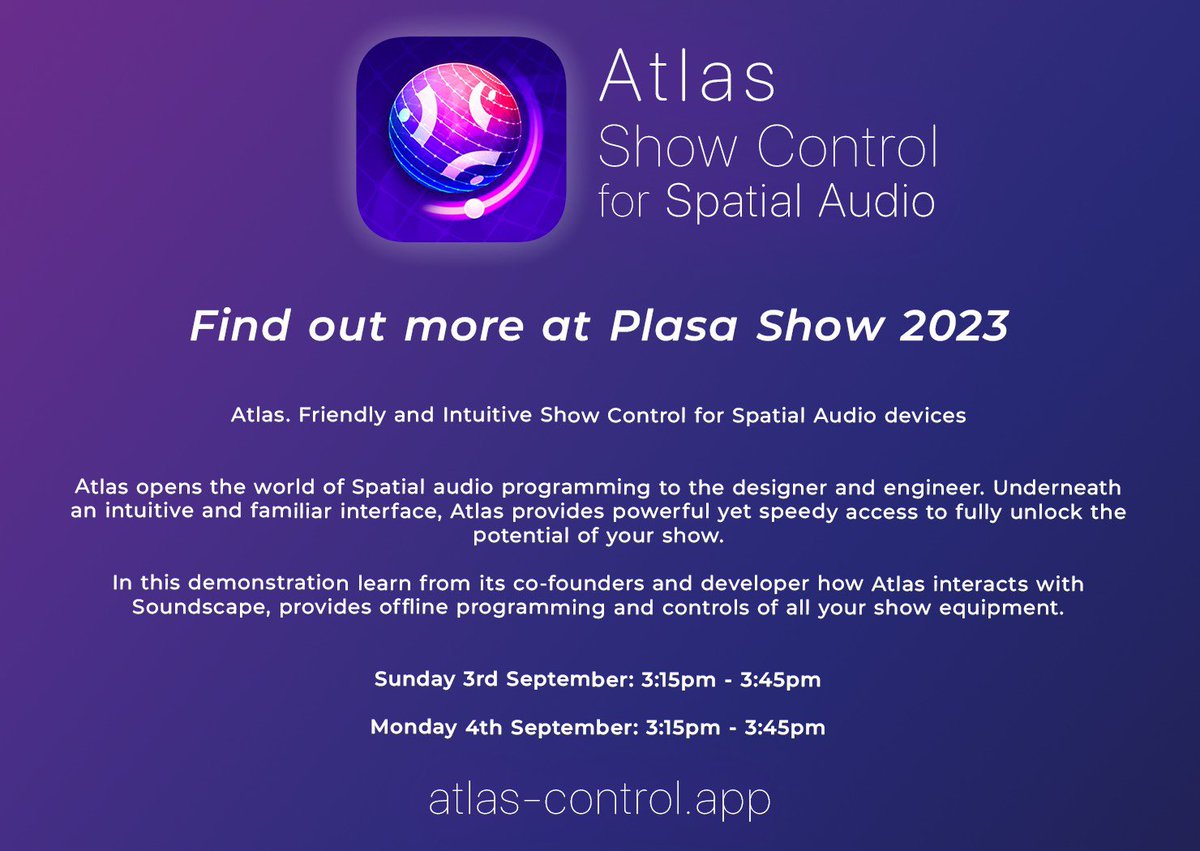 Come and see us at Plasa for our Atlas Demos in the @dbaudiotechnik Soundscape Theatre.