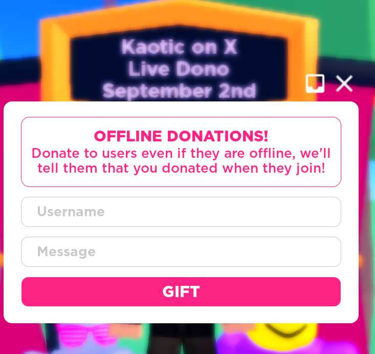 KaoticRBX's tweet photo. Doing Offline Donation Giveaways Live NOW!

           Simply Follow me, Retweet this, Like it then comment your user for some freebie Robux! Keep in mind it may take me a little to receive your comment so please be patient!!

#ROBLOX #Giveaway #UGC #robux #headless #FreeRobux #vouch #Online #gaming #Reset #avatar #robloxart #robloxcondo #RobloxFreeUGC #RobloxUGCFree #PlsDonateGame #Live #donations #RobloxDev #robloxnews