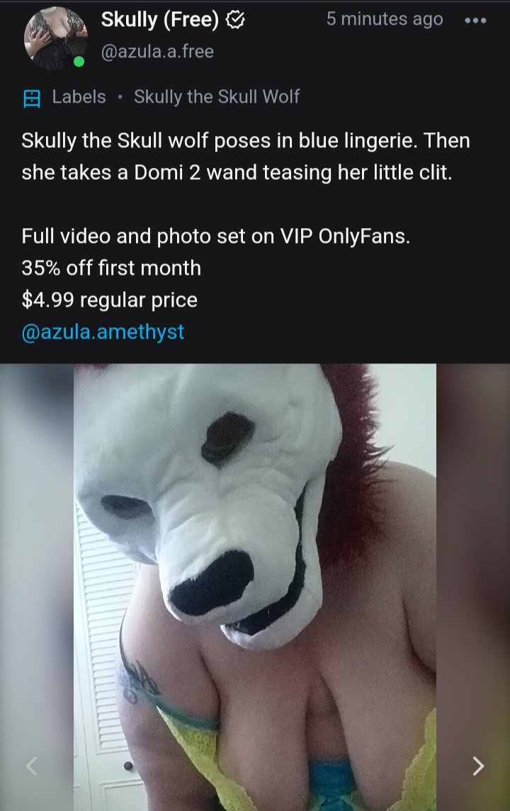 ElaraFylunVT's tweet photo. Hello everyone! Brand new content has been posted on my various sites. If this excites you, cum check it out.

Link in pinned post.

#onlyfans #fansly #pornhub #xvideos #sheer #lovedfans #bbw #nsfw #skullytheskullwolf #azulaamethyst #belly #bigtits #Furry #bigass #adultcontent https://t.co/FdJnpO0cLD