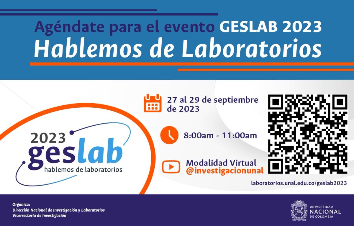 VRIUNAL's tweet photo. #BoletínSIUN 647: Programación #GESLAB2023 / Convocatoria @DIEB_UNAL problemáticas Campus Universitario y de Ciudad-Región Bogotá / V Congreso #C2B2/ Becas Institucionales @ICETEX @RedCarolinaCol 2023
📨https://t.co/zbHQKW6qgJ #UNAL https://t.co/kw9EqiLXJb