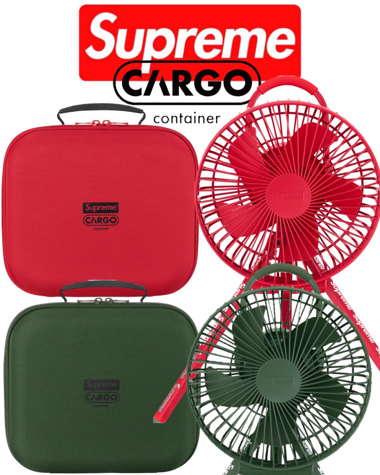 Supreme Cargo Container Electric Fan Red