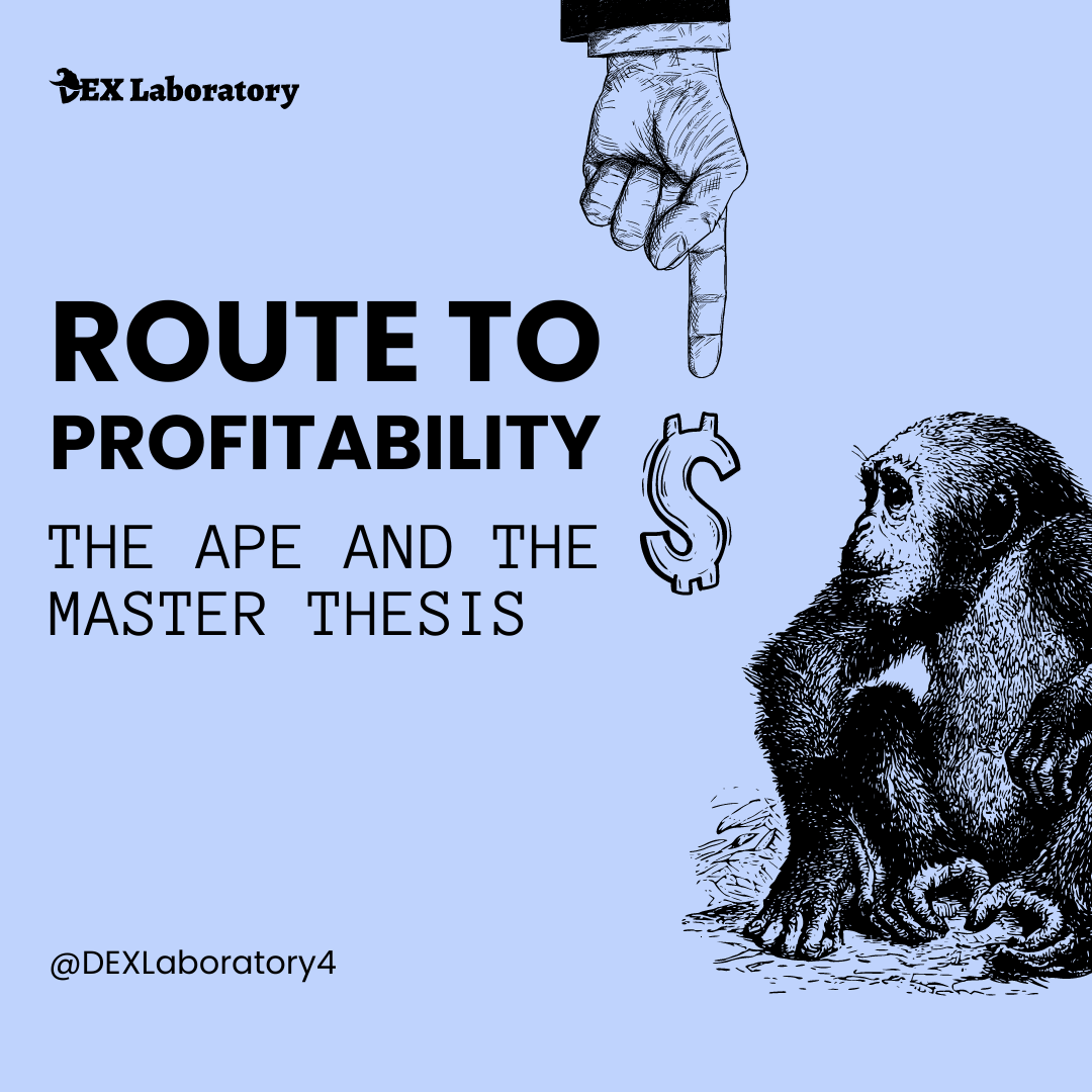 DEXLaboratory4's tweet photo. 🧙‍♂️ After over 8000 work hours spent in crypto space it is time to share with you the essence of it - I present to you: Route to Profitability

Level up your game and become more profitable. Take an epic journey through the crypto-land of investments, trading & gambling in a series of well thought-out lessons. Let’s start with the first one:

Route to Profitability - The Ape & The Master Thesis

🎓In this lesson:

🔹How this journey will help you become profitable
🔹Types of people you encounter in crypto
🔹The Ape and The Master Thesis
🔹Set up your head first
🔹The Master - Is it worth the time?
🔹The Ape - Following, but with a twist
🔹The Sideliner - Wasting time and money
🔹Exiting without regrets
🔹Do it after this next lesson

🔖 Bookmark this post, because you will be coming back to it, guaranteed.

👑 How this journey will help you become profitable:

First of all - put aside your pride, the sense of know-it-all, approach this in a humble way and do not think that it's too hard for you to comprehend, because it's not.

Best case scenario 💚 in the end of this journey you will change your perception of this market dynamics and become equipped with "an edge" that allows you to become more profitable over time.

In the past few years I have spent over 8000 work-hours grinding in this space.

Thanks to dedicating myself fully to crypto and finances I was able to build up a solid network from which I soaked all the knowledge & know-how I was able to in the given time.

Now I'm putting the very essence of what I've learnt and experienced in a shape of written lessons, so you may understand it better too.

1⃣Types of people you encounter in crypto space (simplified):

"Know thy enemy" - You are your own biggest enemy

You are one of those types if you invest, trade, gamble or just watch from the side - the type depends on the situation. I will be using these terms later on, so it's worth getting to know them now

The Apes - Those who blindly ape into projects of their influencers/tracked wallets/gurus etc. without giving it much thought, believing or trusting an entity enough to place the bet and hoping for the best.

The Insiders - usually the team members of the project, or somebody close to it, that is aware of upcoming events & catalysts that can move the price of a coin/token/NFT significantly. They usually go around small groups and place bets ahead of the catalyst hoping for best profit turnover.

The Masters - Those who have spent countless hours researching certain project and know it inside-out, both strengths and weaknesses. Usually able to predict price action for a project based on upcoming events and catalysts.

The Sideliners - the largest group, also often called "top buyers", "retail" and "keyboard warriors" (among others, not kidding). This group often buys the top, or over-holds tokens hoping they will keep on growing, DCAs into them creating exit liquidity for The Masters, Apes & Insiders. They love complaining when the price goes down, and cheering when the price goes up.

The Degens - We will cover them in full extent in another lesson, along with how to play and think as one

2⃣ The Ape and The Master Thesis

Combining The Ape & The Master types of trading will make you profitable most of the times, but behaving like a Sideliner won't.

You don't have to choose sides, or attempt to do both at the same time, but you must know how all types operate as a must, the rest is practice.

You can be The Ape, and earn as good as The Master, but being the Sideliner will likely get you wiped out at some point.

What do I mean by that? Let's take the whole thing apart, so you can draw out the essence.

3⃣Set up your head first:

Uh-oh, another psychology pseudo-expert on the loose? 🫠

Nope - only practical tips to get started, and get the head in check.

Focus now 🧐 When it comes to risking your money on the markets, there are always emotions involved, the earlier in the game, the harder they are to control - accept it.

Don't lie to yourself, that you are different than the rest and won't make any common mistakes - I've seen hundreds of people do that and fail miserably at some point. I still repeat some of them myself from time to time.

Here are some most helpful tips that actually work when approaching a trade, or crypto in general:

1. Don't expect life changing money from your bet, because in 99%+ of the cases, it won't happen.

2. Expect to lose a lot of times, before winning big - often you need 2-3 good plays out of 10 to make profit.

3. Lost a trade? Treat it as a learning experience. Take a walk, chill before making your next move - revenge trading often ends up in losing more.

4. Uncomfortable with your position? Most likely you over-sized it. Adjust the size of your position to the level you feel comfortable with, but not too small that the intended profit will not satisfy you at least a bit.

5. Tired? Sleepy? Nervous? Drunk? Do NOT trade - more often than not, mistakes are made, and money is lost

6. Won a few times in row, or won big? Take a breather too, any type of abnormal emotional state can cause you to commit a sore mistake. It is easier to loose money than earn it - remember that. Treat yourself, but don't go into trading mania straight away.

7. Accept that you are not the best  - Sometimes we feel like know-it-all, and often it ends up destroying important relations, crippling your network and in the end causing financial damage to our portfolio. Staying humble netted me far more profit than being arrogant.

You think you can follow these simple 7 tips? Doubt it, but try to, and improve each day - I still do, I am nowhere near mastering these.

Now, let's move on to The Master type 👇

4⃣The Master - Is it worth it? When?

📘Is becoming The Master worth it?

In most of the cases - no.

📘When is it then?

When project is young, in early development phase, and there is a massive upside potential, but risk is far too high to back up that upside potential with bigger $ bet

Knowing how DeFi and Blockchain works will not make you profitable, but crafting an edge based on the knowledge and dynamics will.

📘How to do it properly, and not just be a wanna-be Master?

All I can say now - There is a method to it, that simplifies the route to becoming one, and you can expect to see it during our adventure in another lesson.

📘How to benefit off Masters?

Make sure to check their followers, and who they adhere to in their posts, blogs and newsletters.

Masters usually follow other Masters in the space, to compare notes, and see other perspectives, also we are all human, so we can't expect a single person to research all the projects out there by himself.

📘Example of being The Master?

TL;DR - Rode $JEWEL sub 1$ to 20$ while yield-farming, then DCA'd out

Most people in the DeFi space heard one way or the other about DeFi Kingdoms.

I was there early - Sub 1$ per $JEWEL, but I've done my research before placing my bet. I've checked the documentation, socials, dug thru messages, update logs etc.

I've gained high conviction that they are pioneering in the GameFi space in a way that I've never seen before, and I saw several other big characters in there too, like the Farming Legend @TaikiMaeda2.

High Conviction = Bigger Bet. I've placed quite a solid chunk of my portfolio into yield-farms and rode the $JEWEL train to around $20, while swinging some rewards, and selling locked $JEWEL via OTC.

I've kept tabs on development all the way up - made sure that my conviction stays high, but once it started to fade, I started to DCA out hard. It was not sustainable and I knew that.

Zero hard feelings, love the project still, but I cashed out and that was it - on to the next one, perhaps I will return one day.

Let's move onto The Ape!

5⃣ The Ape - Following, but with a twist

🐒 What does The Ape do?

"Monkey sees action - Neuron Activation - Buy" - This is what you likely think when Aping into a position, and hey, you are not far off from the truth!

Let's keep things simple - There are Apes that buy recklessly, and those, which have a method - the latter are more often winning, than the reckless ones.

🐒 The Aping - How to do it?

The Key is finding the right source of information for aping.

Follow The Masters - They pave the road for proper Aping, but you have to make sure that:

- you are early, project is not already up 100%+ that day, you are better off waiting for some pullback
- it is not a paid promotion - some of them are marked as "I am an ambassador", or it reads like an advertisement, best to avoid these
- you have several confirmations (several Masters entering)
- the person you copy-cat has high win-ratio

🐒The Ape Size - Adjust your bet size

So, first of all, you NEVER, ever go all-in - if you do, you're just pure gambling, not aping smart, and if it does not pan out the way you want, you will be left with nothing, or a massive gap in your portfolio.

Remember, we're in for a long haul. Find out the % of your portfolio you are willing to part with in case it all goes wrong, and then split that into at least 5 bets if it is low amount of $, but far more if it's a larger chunk.

🐒 The Ape Method

Now - this is a game of odds, but with a twist.

We are going for an index - you play 10 bets, but all it takes for you is to win 3 of them big, and you will be in profit.

How? Let's put it into an example of a pure degeneracy mode, without accounting for gas fees:

- You ape 10x MicroCaps with 100$ each
- 7 of them go to 0, you lose 100%
- 2 of them make 300%, you get 600$ in return
- 1 of them makes 500%, you get 500$ in return
- Total? You are +100$ ahead, than when you started, even though your hit rate is 30%

Do you start to see this potential? Let's get to the risks and shortcomings

🐒 The Ape shortcomings

- Trade a lot, get burnt out fast, must take breaks often
- Very addictive, resembles heavily gambling and quick dopamine shots, could end up bad
- Seasonal - sometimes playing during very low liquidity markets can be more harmful than taking a pause
- You often rely on others, and can't play yourself (I will cover The Degen type another time in separate lesson)

🐒Example of being The Ape?

Let me give you recent one - $HMX

I’ve noted that several Masters / DeFi Chads were mentioning HMX either directly in their posts, or commenting about it, then I saw 4 of the fellas I consider chads in the space are following this project and likely participating in the Presale.

Say no more - I transferred some ETH to a wallet, and just aped straight into the soon to be filled presale pool. Price in the end was $3.5~ per $HMX token.

After claiming I waited, took out my initials at around 7$, then rode it up, and sold the rest between 16-20$.

I did not do any proper research, nor did I let myself get swayed to the sideline, I just saw that proper people are backing it up publicly, the product looks good - ape in.

No hard feelings about exit either, just stuck to my Ape-Out rule and it worked out great. Easy, right? As it should be.

We will cover how to exit and take profits in 7⃣ part of this lesson, for now, let's move on to the infamous Sideliner.

6⃣The Sideliner - Wasting time and money

Yes - you too will be wasting time & money, and let me tell you why - it's a human thing to do, you are not a machine and it is alright to make a mistake, just don't do it too often.

Try to keep the below things in check:

⏱️ Lack of confidence - Can't place the bet, fading the play
⏱️ FOMO (Fear of missing out) - It often follows lack of confidence, one of the worst triggers to place your bet
⏱️Plenty talk, no action - Spending time debating weather the play is good or bad
⏱️Selling Fear - When everything turns red, the doomsayers enter the stage and you doubt yourself
⏱️Sleeping on position - you don't check on your position, and you sleep through taking profits, or cutting the loss

Unavoidably Sideliners are the bread & butter of this sector - we need them, and we are them at some point, there is need to argue over it. They provide exit liquidity for the rest of the crowd - that's how it works.

Alright, time for summary - exiting positions, without having regrets.

7⃣Exiting without regrets

Hardest part of the trade is exiting the position at the right time - doesn't matter if it's taking profit, or cutting your losses.

How do I do that? How should it be done?

Lots of different approaches here, but let me give you mine depending on the trading type we covered

🧙‍♂️The Master Exit

1. Compare the MCap to competition, or closest working product if you are very early, then divide it by at least 2 - that should be your "satisfaction" goal, anything above = bonus, meanwhile you should take out your initials, so you can ride the wave on "house money" and you can ensure that your base stack is secured. More about this in another lesson, it's a bit more complex than that.

2. Leave a Moonbag only if you feel good about the project development, otherwise you might end up riding the Moonbag into a worthless Dustbag.

3. The higher the initial bet, the lower the take profit target. Despite what the project can accomplish, if it is a LowCap, and you place a sizable bet of high conviction, you should still lower your expectations, so that you can secure your initials as soon as possible - otherwise emotions come into play and you might end up losing the trade instead.

4. Don't marry your bag - this is a PvP (Player vs. Player) game we play on the markets, you can't hope for the best, if a project is not delivering, and catalysts are not working, then it is time to evacuate, don't stay over just because you thought they are superb - perserve your capital

5. If your target is achieved, and you decide to exit fully, just do it - don't hesitate, you had a reason to do it in the first place. You can giga-brain-storm the next one.

Example: The JEWEL case I’ve presented earlier

🐒 The Ape Out

1. Check targets of The Master after aping in - often multiply them by 0.5-0.8 and decide to sell most of your bag by then.

2. Preserve your capital - take out initials if the project is doing a massive rally up of over 100-200% within 24H (does not apply to all situations, like microcaps).

3. Leave a small Moonbag, if you think the project looks cool, but never leave one if it looks garbage at first glance - you are an ape, don't overthink it.

4. Lower your IQ when taking profits - if you reach take profit, just take it - the moment you start thinking if it's the right time, you move closer to Sideliner type and might get caught up becoming one.

5. Master lost conviction, bad stuff happening, alarm for evacuation hit? Make sure it's not a random FUD and just jeet it. You will take losses too, but if you think too much or decide to DCA without a plan, you might end up losing more.

Example: HMX case I’ve presented earlier

8⃣Do it after this lesson

A simple “homework” to solidify your knowledge - do it for yourself, to make sure you actually gained some experience during this lesson, and you’re ready to level up your game.

- Beginner Level:  Write down what you liked the most about this lesson, and what seems most difficult to understand and post it as a comment below this post

- Veteran Level: Write down your last 5 positions you already closed and assign type of trade you took based on the above lesson, and post them below this post

🧙‍♂️🎉Congratulations, we made it to the end of this lesson! 

🙌Thank you for taking your time - any and all feedback is much appreciated.

If you wish to support me 💙 just share this, or buy me a coffee (links in my profile description)

⭐️In the next lesson - "Habits and tools, choosing best available"

See you then!