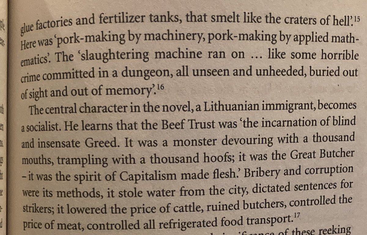 Theo Whitworth (@theowhitworth) on Twitter photo Reading about Upton Sinclair’s 1906 novel The Jungle, in <a href="/DEHEdgerton/">David Edgerton</a>’s The Shock of the Old. Struck by how close this description feels to modern critiques of industrial slaughter and meat production. Reading about Upton Sinclair’s 1906 novel The Jungle, in <a href="/DEHEdgerton/">David Edgerton</a>’s The Shock of the Old. Struck by how close this description feels to modern critiques of industrial slaughter and meat production.