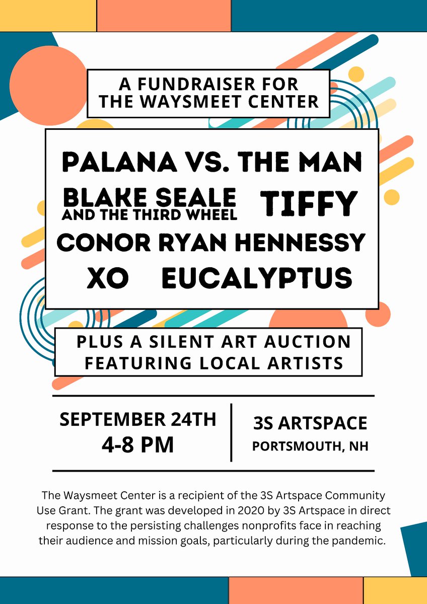 Awesome gig for an awesome cause! Come see our new line up if you’re near Portsmouth, NH ✨🌀🌀🌀✨