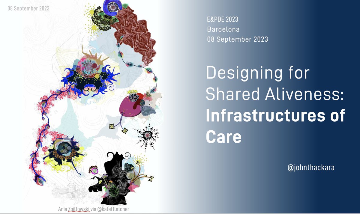 Infrastructures of care are green alternatives to the concrete kind; is there still a role for design and engineering? Barcelona, Friday. epde.info/2023/ <a href="/thecarelab/">thecarelab</a> <a href="/otomico/">Oscar Tomico</a> @ElisavaBCN <a href="/lyndonbuck/">Lyndon Buck</a> <a href="/e_pde/">E&PDE Conference</a>  @InstEngDe <a href="/designsocworld/">The Design Society</a> <a href="/desisnetwork/">DESIS Network</a>