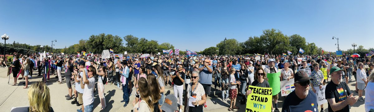We will never accept the forced outing of vulnerable kids. 

Together, we stood for human rights and to send a message that all kids belong.

We stand against the cheap, divisive, regressive, Trump-style politics of the Sask. Party as they focus on their own partisan interests.