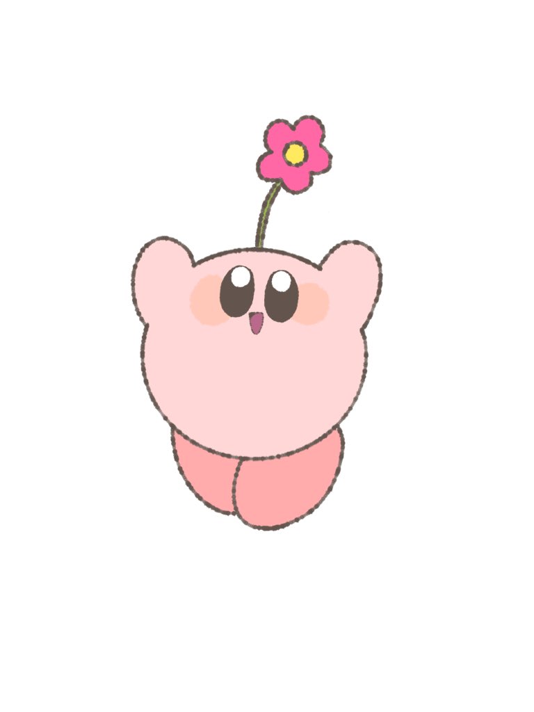kirby flower no humans simple background open mouth white background solo pink flower  illustration images
