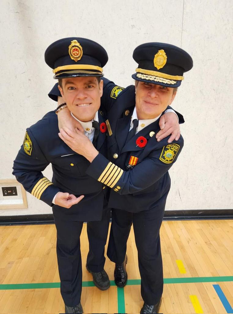 Succession planning = investing in my own professional development while creating opportunity for others to do the same.  
Meet the newly retired Fire Chief, now  Senior Director of Public Safety &amp; Infracture (me) and  my sucessor,  the new Fire Chief Larman. #siezeopportunity