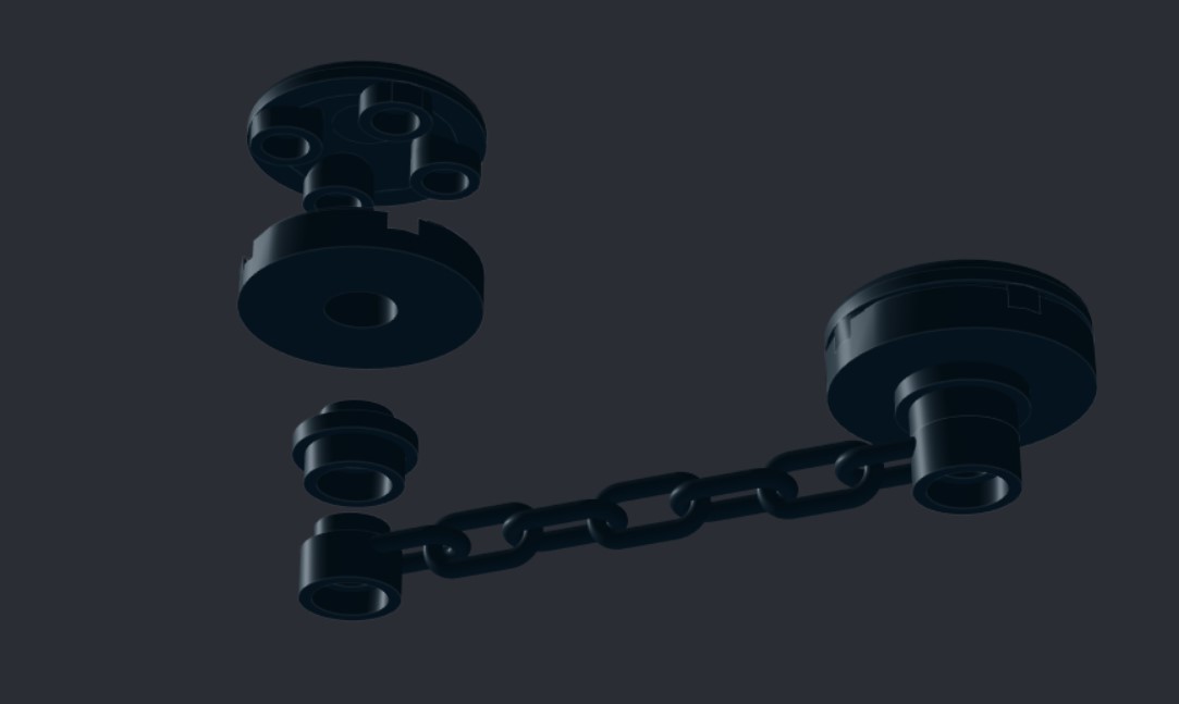 Time to answer an FAQ:

Here are some screenshots of the couplings I use to connect my Lego models. I attach them without removing any other parts, and the rounded parts on the ends allow trains to reverse around curves and points without derailing.