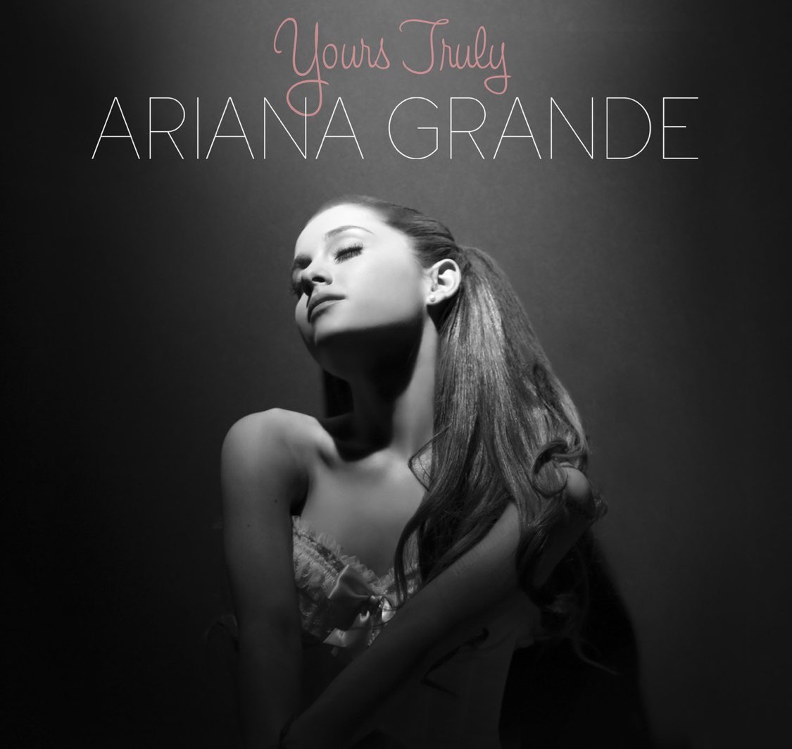 throwbackagb's tweet photo. Ariana Grande’s debut album ‘Yours Truly’ was released 10 years ago today. The album became her first ever number-one debut on the Billboard Hot 100 🎀🤍 (3rd September 2013) https://t.co/L5T93ZxFmp