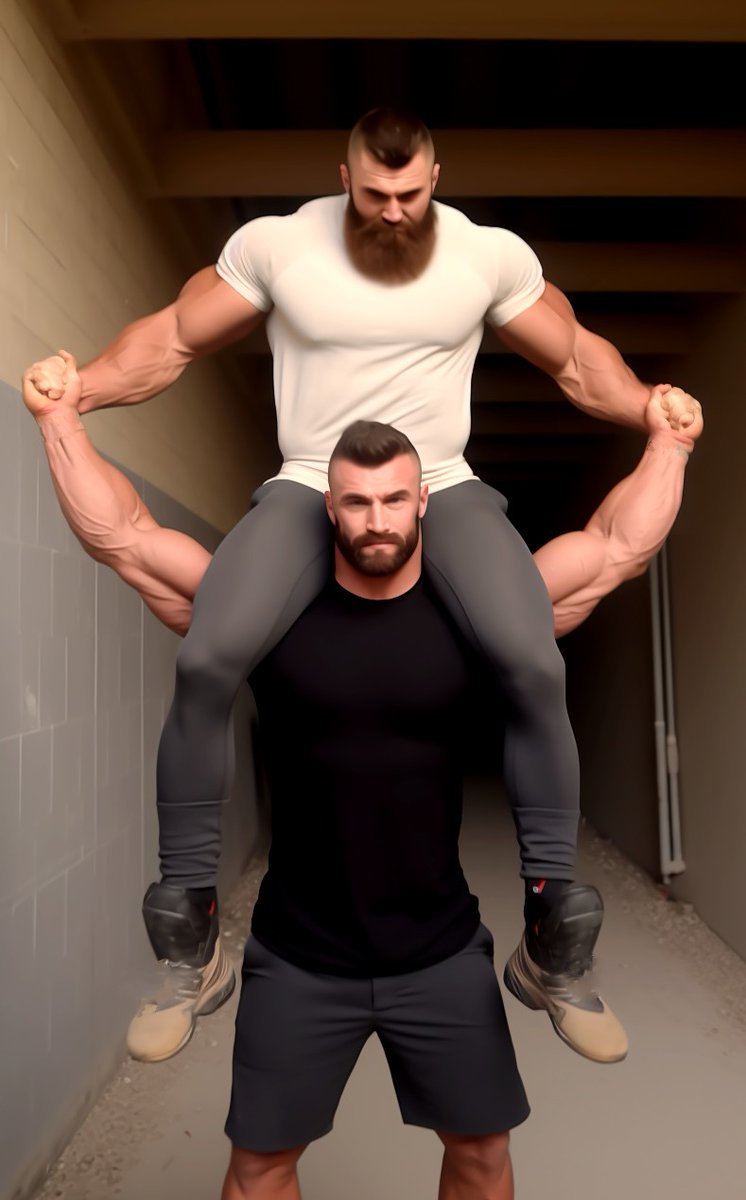 Rider57869287's tweet photo. #shoulderrides #gaymuscle #liftandcarry #shoulderriding #aimusclemen #aiart #musclebeast https://t.co/11crpbcjHh