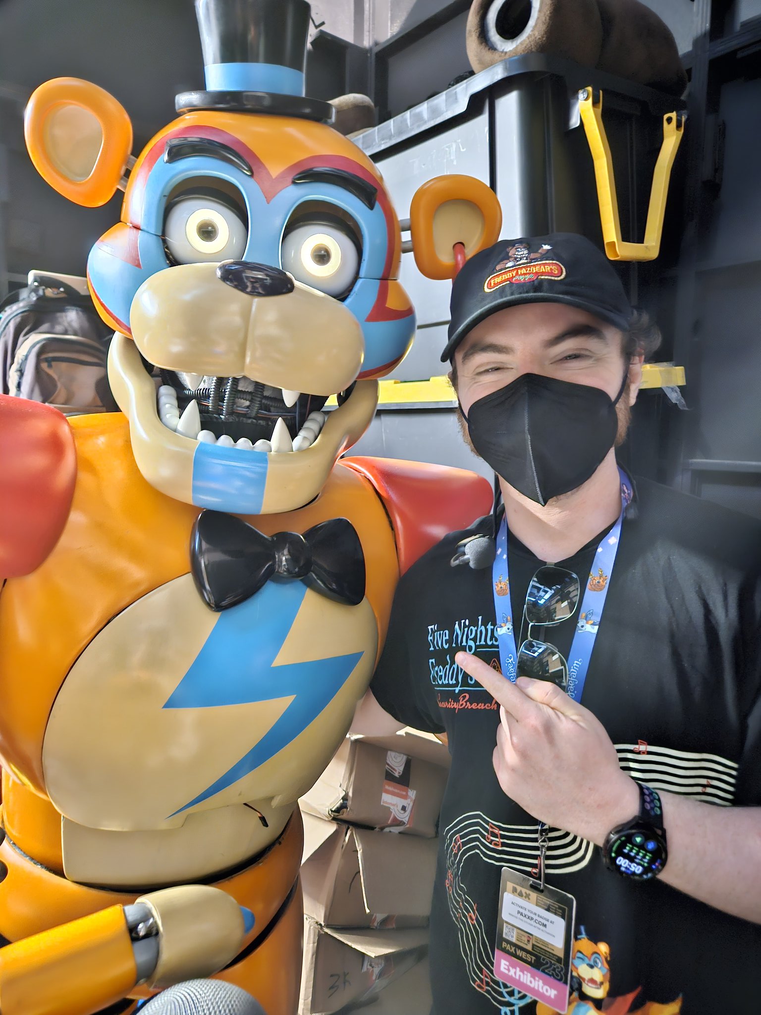 Even animatronics need a break. It looks like Freddy Fazbear had a blast at  PAX! #PAX #FNAF #FreddyFazbear #HelpWanted