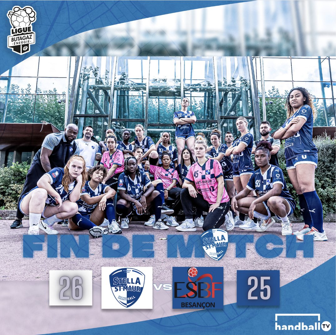 #FIN DE MATCH

BOOOOOOMM, victoire de nos étoiles qui ont été de vraies guerrières !!! 😍

➡️ 26-25

1ère victoire en <a href="/LFH_Officiel/">LFH_Officiel</a> face à <a href="/ESBF_Handball/">ESBF Handball</a> 💪

#ensemblepourbriller #damierbleuetblanc #inspirante
