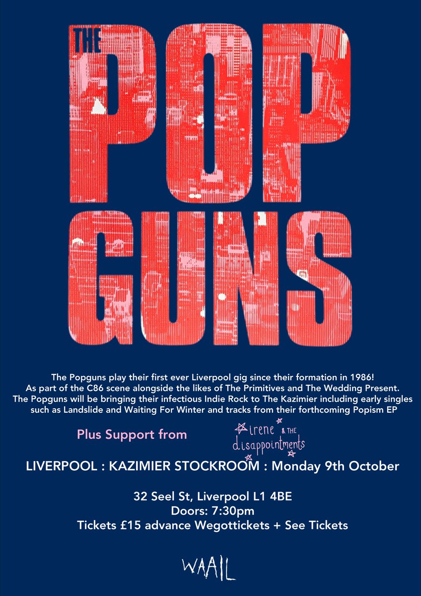 WAAILRECORDS's tweet photo. @ThePopguns in Liverpool @KazStockroom 9th October
https://t.co/OSVj30CMva #c86 #popguns https://t.co/q5CC7FlpEu