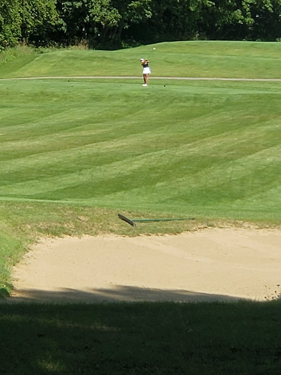 TimYoder24's tweet image. Concord&apos;s Avery McDowell..from Hole 7 to hole 8...seems to be warming up and no more sweatshirt...(her golf cart fan is still wrapped in a blanket)..
#concordpride