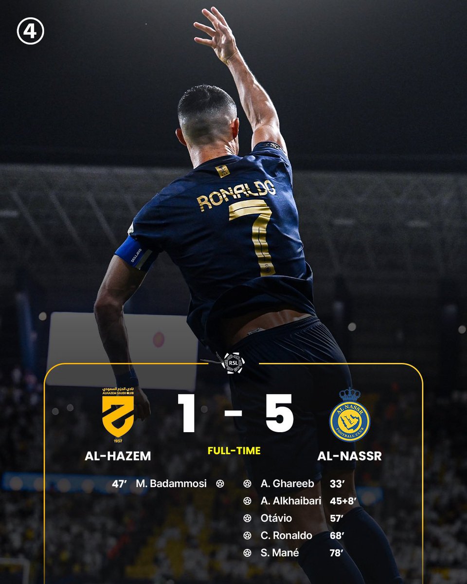 Cristiano Ronaldo becomes the first player to score 8️⃣5️⃣0️⃣ career goals as Al Nassr hit 🖐️