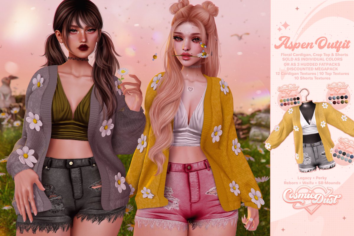 The Aspen Outfit is out tonight @ Anthem at Midnight SLT.

Deets on Flickr: flic.kr/p/2oZtEhY

Taxi: maps.secondlife.com/secondlife/Ant…

Wanted to do a little Twitter giveaway so follow my account, like and repost this post, and reply with your SL username to enter to win a megapack!