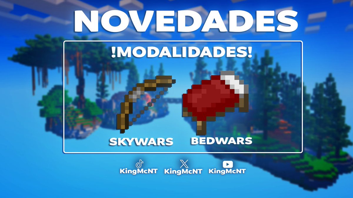 ¡Nos complace anunciar esta nueva modalidad! ¡Los esperamos con ansias este Lunes!

🏹SkyWars: 1.8x - 1.16x
🛏️BedWars: 1.8x - 1.20x

🔗discord.gg/BxDYjz5Dus