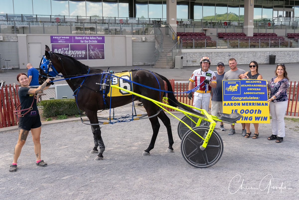 Meadows_TV's tweet image. Congratulations to @AMerrimanRacing, as he becomes only the 4th driver in the history of the sport to reach 15,000 career winning drives.  He reached the milestone with So Rockin Ravi in Race 9 today at @HWoodMeadows for @Presto_Racing.  @USTrotting @TheMSOA