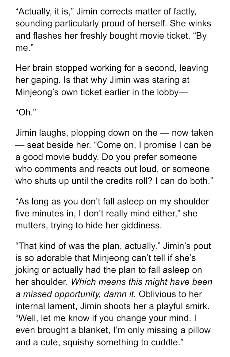 cinematicode's tweet photo. for @triviaivy's bday, here's a #WIP of college batch mates jiminjeong who secretly pine for each other and end up going on an accidental movie date which may involve blanket sharing—

sorry i'm late, these two took the wheel and it's almost 2k now 🥹 very excited to finish 🤍 https://t.co/GBRGrpeVO7