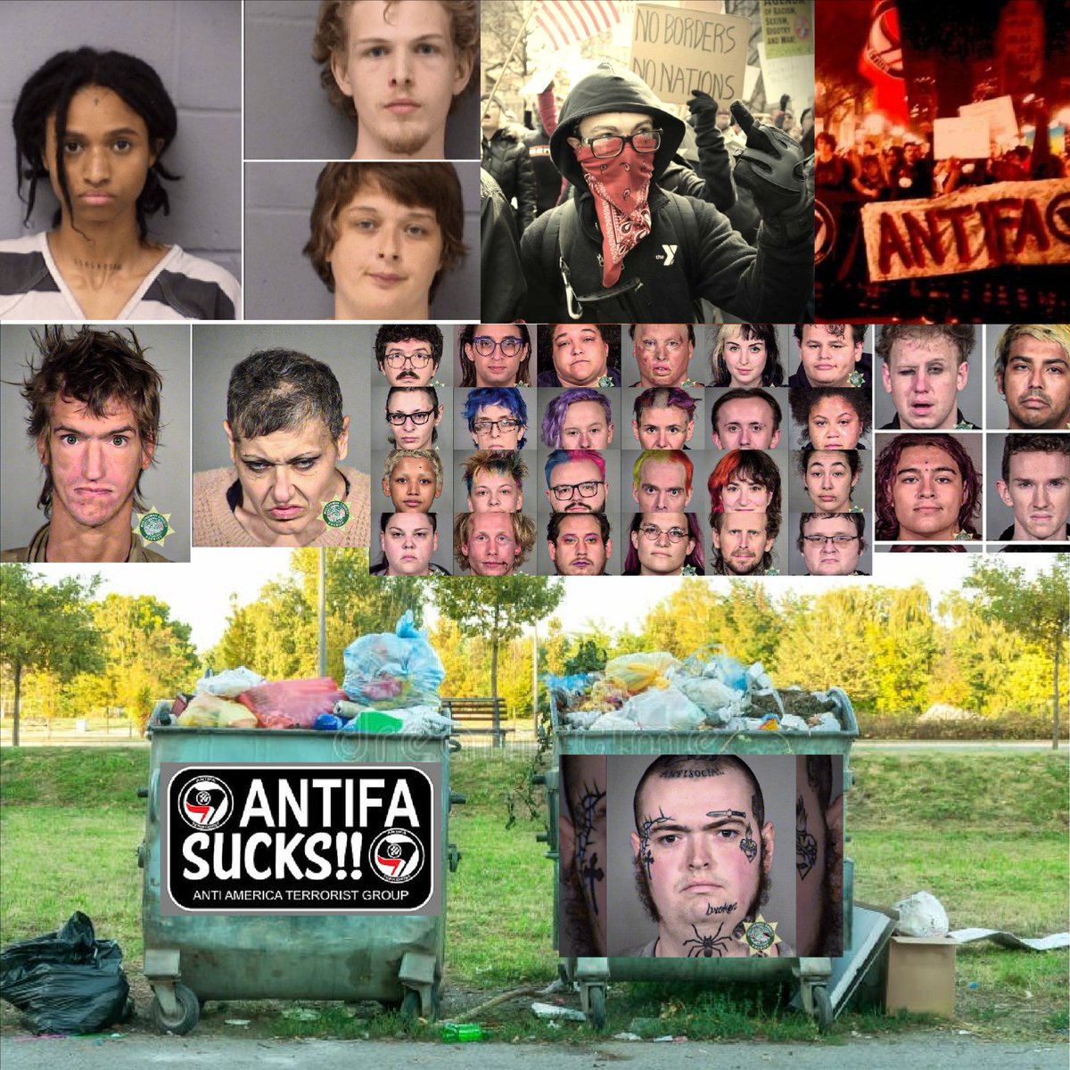 DsJ0URNEY's tweet image. Mentally Ill Domestic Terrorist Trash Antifa - Need a Round Up GITMO Dump.