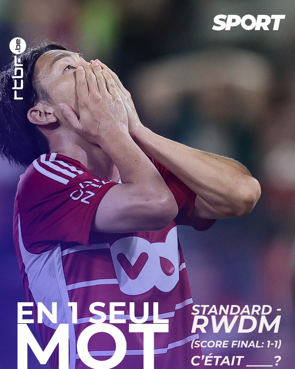 CFootRTBF's tweet photo. [EN 1️⃣ SEUL MOT] "Complètement FOOT" #CFootRTBF 

Ce match de Pro League : Standard de Liège - RWDM ➡️ Score FINAL: 1-1 #STARWD #JPL 

C'ÉTAIT _____❓

📲 Complètement FOOT a repris, vous avez la parole via WhatsApp : https://t.co/72E18HkF75 https://t.co/Ay55Bek7v0