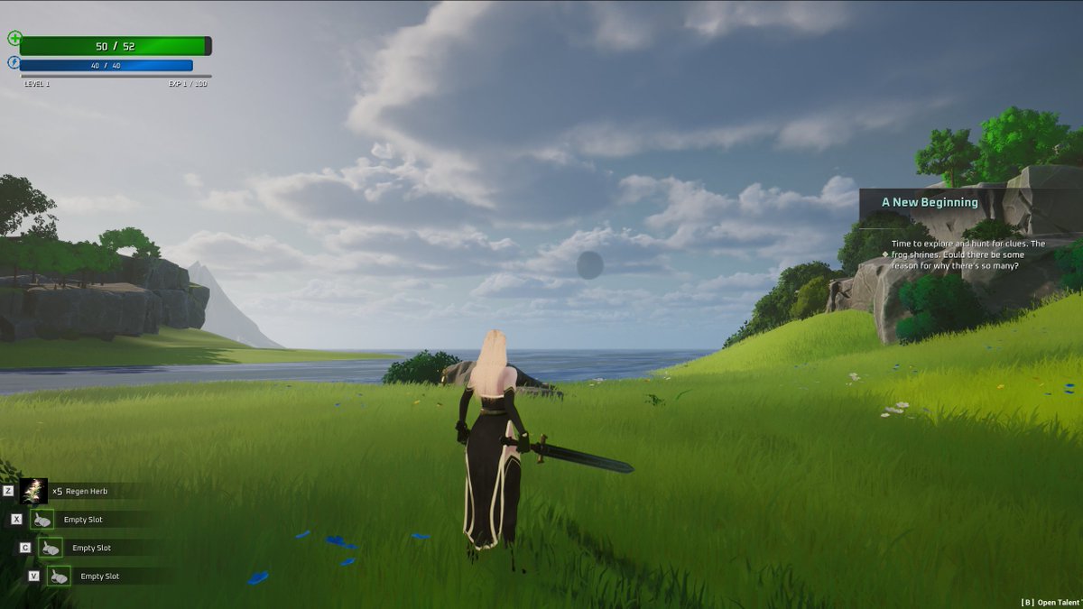 dev_flb's tweet image. Somehow, it feels like I'm being watched. 👀

As a solo developer, I'm currently working on a casual RPG where you can explore, gather, craft, and embark on a quest to reclaim lost recipes from an ancient, long extinct race. 🪻
#screenshotsaturday  #indiegamedev #RPGAdventure