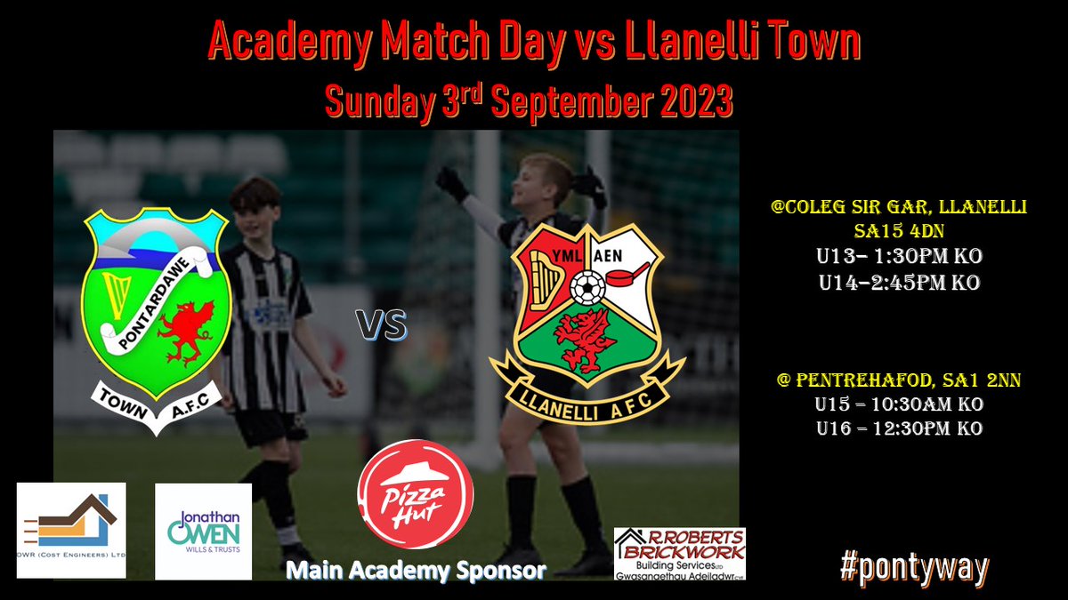 pontyacademyfc's tweet image. Another great set of fixtures to look forward to tomorrow, as we play @LlanelliTownFC in the latest @FAWales Academy South fixtures. Best of luck to all involved. #UppaPonty #PontyWay