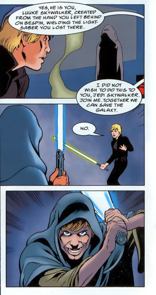 WKatarn's tweet photo. @CodyFandom_ This fan theory made me terrified...

We know Filoni is setting up his version of HEIR TO THE EMPIRE &amp; we know Luke's hand was found &amp; taken to Exogol.

What if Marrock is a Canon "Luuke Skywalker?" https://t.co/AZdQyyHpFc