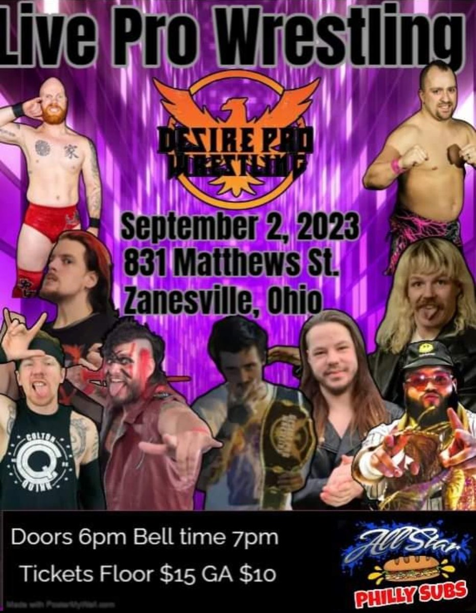 SlovyTheSloth's tweet photo. @SlovyTheSloth's wrestling marathon of 4 shows in 3 days, kicks off tonight at @Desireprowrestling in Zanesville, Ohio.
Join Slovy for an incredible and always fun night of professional wrestling.
#wrestling #DesireProWrestling #slovythesloth #Zanesville #indiewrestling https://t.co/1UJ72xfVlO