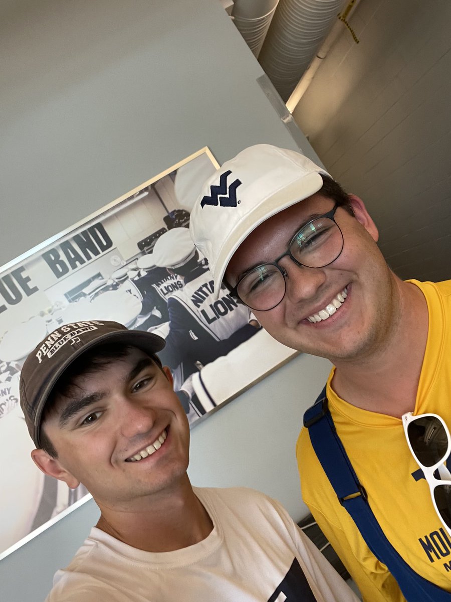 How cool is this? 2 former Nazareth HS Band members will tonight perform on a national stage at the same football game with two different bands - Gabe with the PSU Blue Band and Danny with the WVU Mountaineer Band! Once a Blue Eagle….WAHOO!