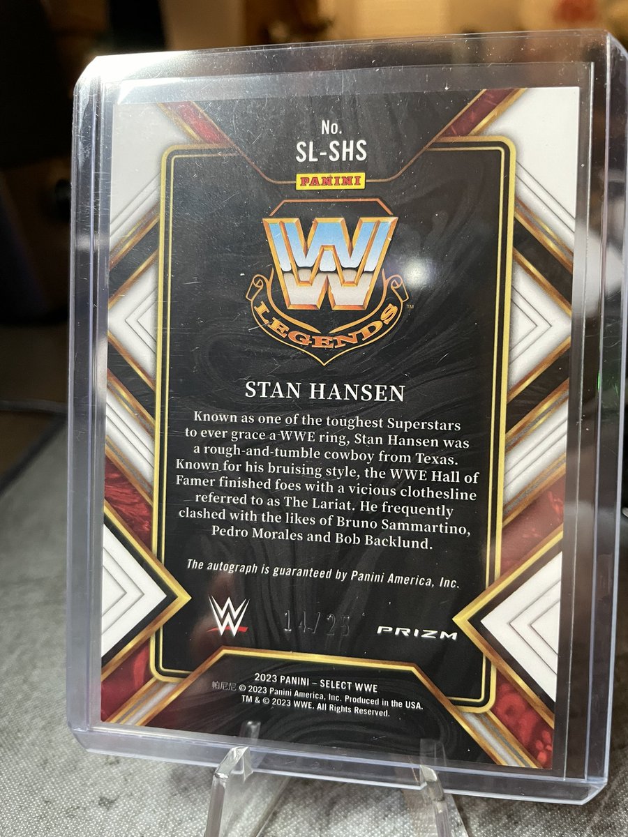 NotoriousANG's tweet photo. Old School Stan Hansen auto pack rip! @WWE #sportscards #Panini https://t.co/1BHJYWOZwu