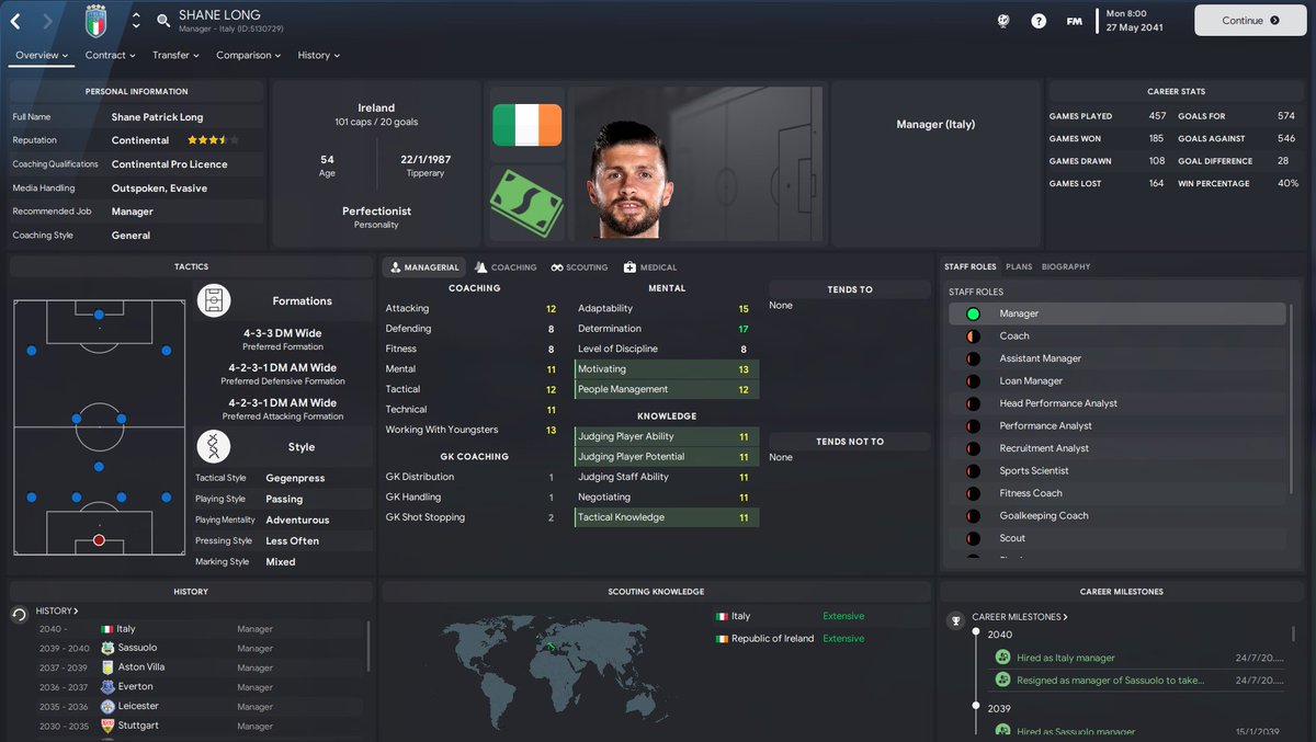 ItsPaulOrNothin's tweet photo. Didn't expect to see Shane Long managing Italy! #FM23 https://t.co/8WcWFUfhkb
