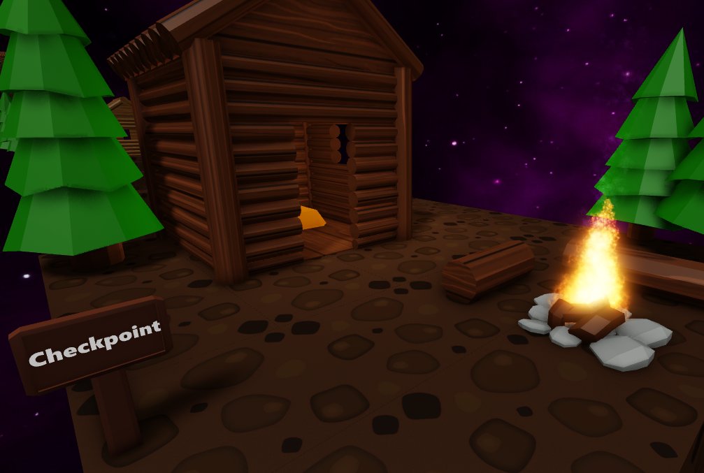 Some trees...🌲
A wooden hut...🛖
A campfire...🔥

Yes, that's the second checkpoint!
(The notice board confirms it too)

Stay tuned!

#Roblox #RobloxDev