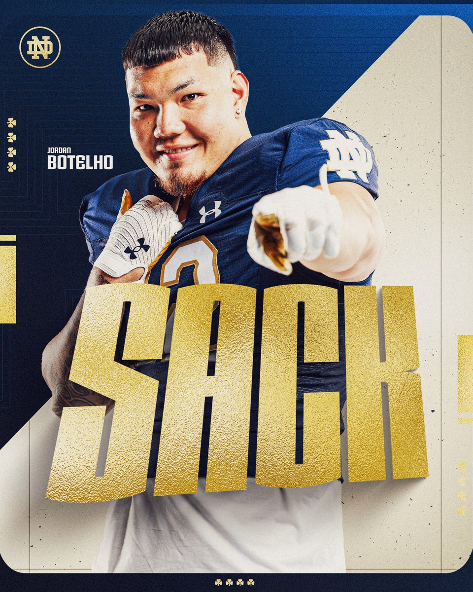 NDFootball's tweet photo. SACKED

@Jordanbotelho_ 

#GoIrish☘️ https://t.co/DRnzaUvvCY