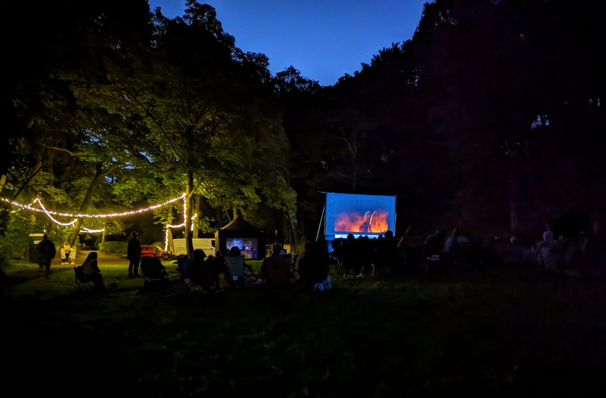 Lovely cinema in the woods tonight 🌿 thanks Friends of Northcliffe. @FriendsNcliffe #Shipley @ravenstaging
