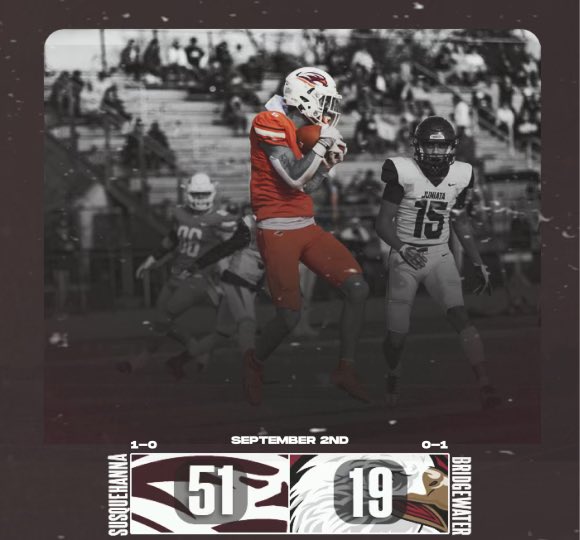 FB | YOUR FINAL FROM BRIDGEWATER!

A well-balanced offensive attack and big plays from the special teams make our opener a high-scoring affair in a 51-19 battle of the birds!

#AllIn // #GoSU // #RiverHawkPride