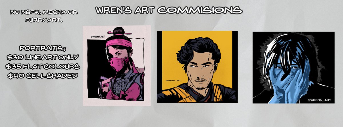 wrens_art's tweet image. Commissions are now open! You can DM me on Twitter, via my ko-fi (link below) or email me for any more inquiries.