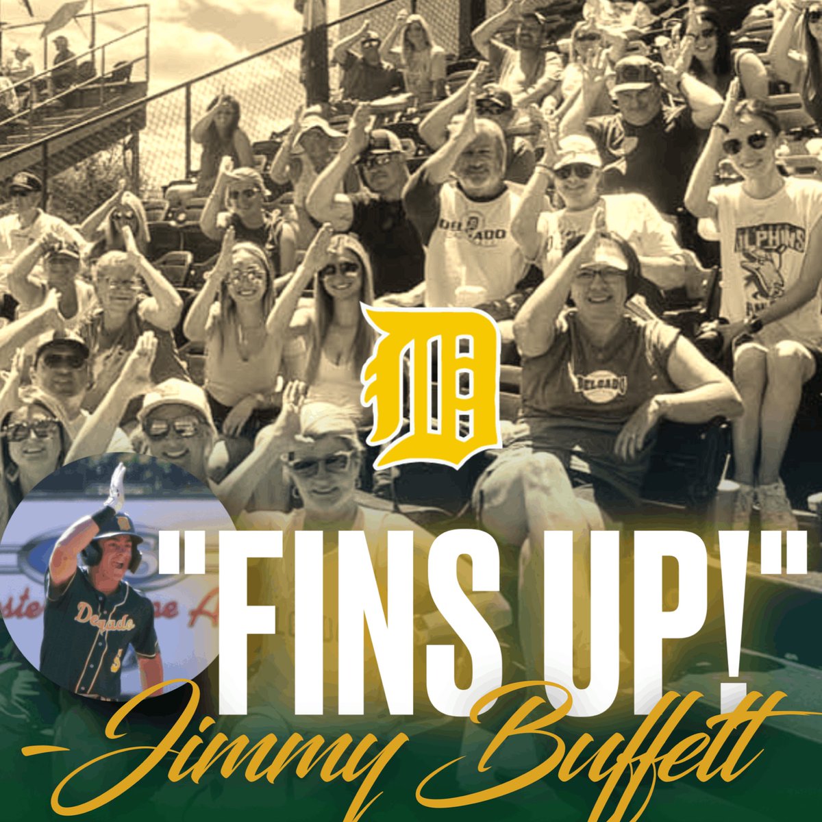 Jimmy Buffett loved New Orleans and our Fins loved him right back. This past May, he saw this snapshot from our trip to the World Series and replied back with his own “FINS UP 🐬🐬🐬” of support.