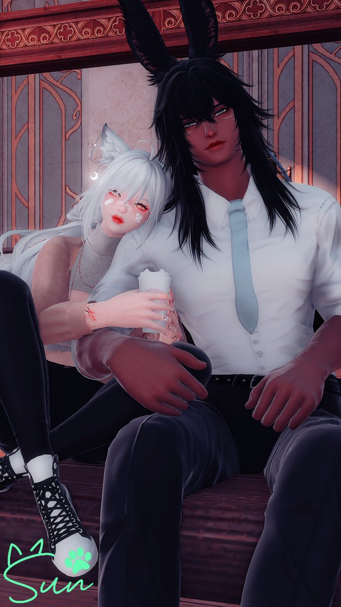 NyuCats's tweet photo. I like my dates the way I like my coffee: strong, warm, and sweet.

#FFXIVScreenshots || #EorzeaPhotos || #GPOSERS || #miqote || #SunSnaps || #Viera https://t.co/w3PA9i9qCf