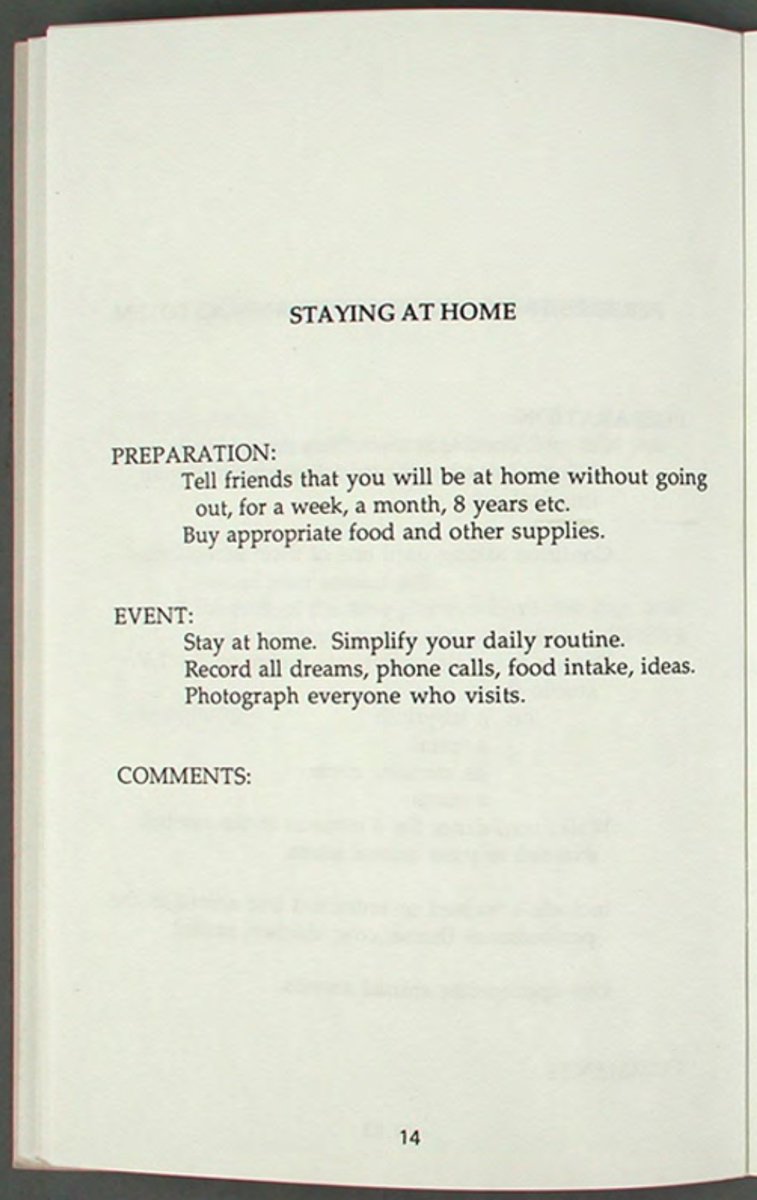 industrielegie's tweet image. performance idea from Linda Montano&apos;s The Art/Life Institute Handbook