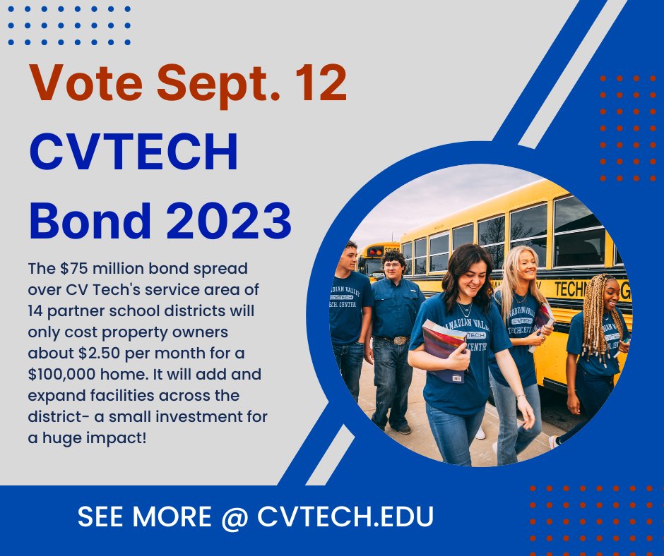 cv_tech's tweet photo. Don’t forget to vote on September 12! CV Tech Bond 2023. Find out more at https://t.co/WS0JEuFu1g https://t.co/0b7XOYzWkH