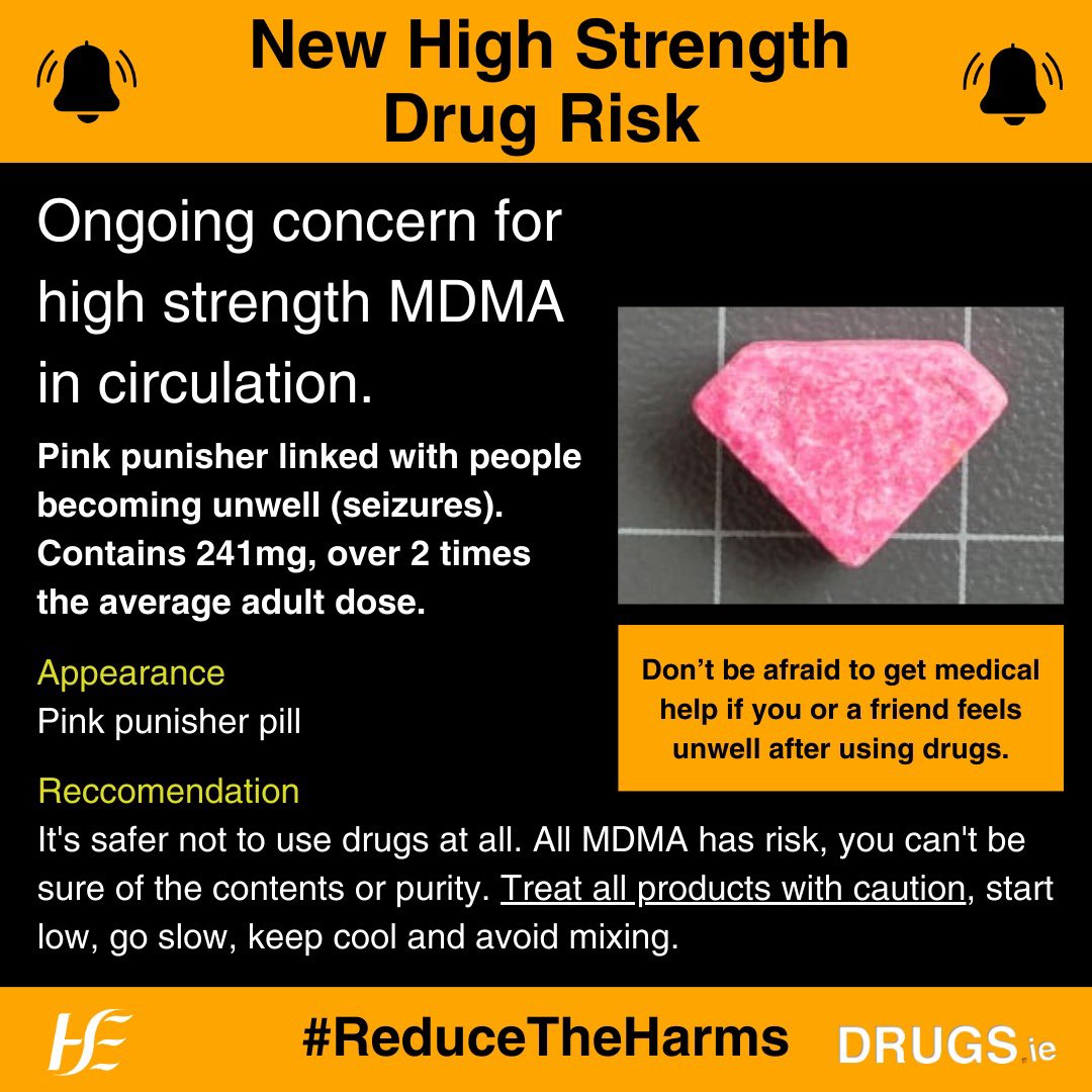 HSELive's tweet image. Ongoing concern for high strength MDMA in circulation in @EPfestival. 

All MDMA has risk, you can&apos;t be sure of contents or purity. It&apos;s safer not to use drugs at all. 

Treat all products with caution and don&apos;t be afraid to get medical help. 

#StartLowGoSlow #ReduceTheHarms