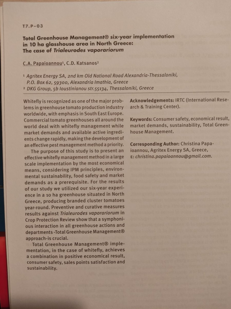 10 χρόνια μετά, η παρουσίασή μας για την ολική διαχείριση εχθρών στο θερμοκήπιο, όπως αυτή του #αλευρώδη παραμένει επίκαιρη όσο ποτέ. 
#totalgreenhousemanagement <a href="/MyUltraLife/">Christos D. Katsanos - Chevalier de l'Imaginaire</a>